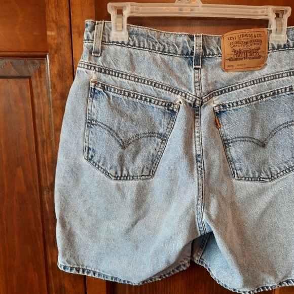Levi's 951 Relaxed Fit Orange Tab light wash denim shorts jorts size 12 - Picture 8 of 12
